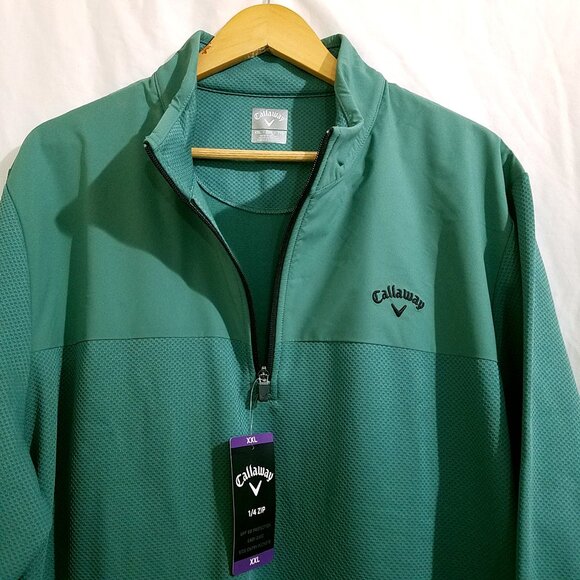 Callaway Men’s Quarter Zip Pullover XXL Green New Golf Sweatshirt Performance - Picture 7 of 16